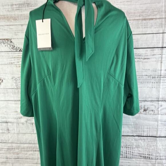 Who What Wear Dress Plus size 4X Green Stretch Jersey Knit Midi Career Church - Picture 15 of 16
